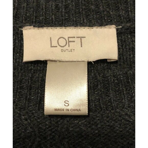 Loft Outlet Gray Long Sleeve Pullover Sweater Women’s Size Small - Picture 4 of 4